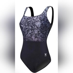 TYR Women's Juniper Ombre Scoop Neck Control Fit 1 Piece Swim SZ 24 New No Tag